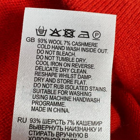 Reiss Torah Sweater Wool Cashmere Blend Womens Large Twist Neck Turtleneck Red - Picture 8 of 10